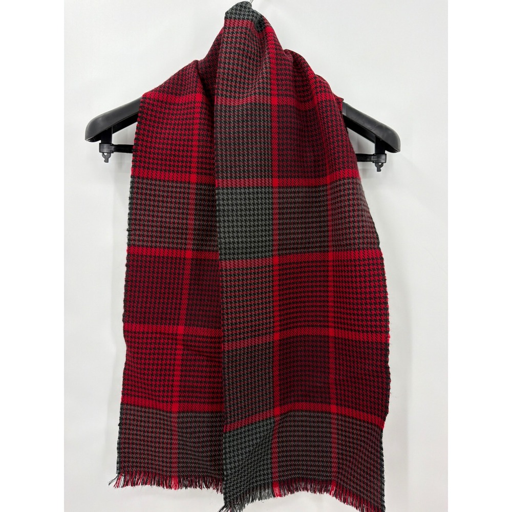Forecaster of Boston Scarf Burgundy Black Grey Plaid Houndstooth Acrylic Japan